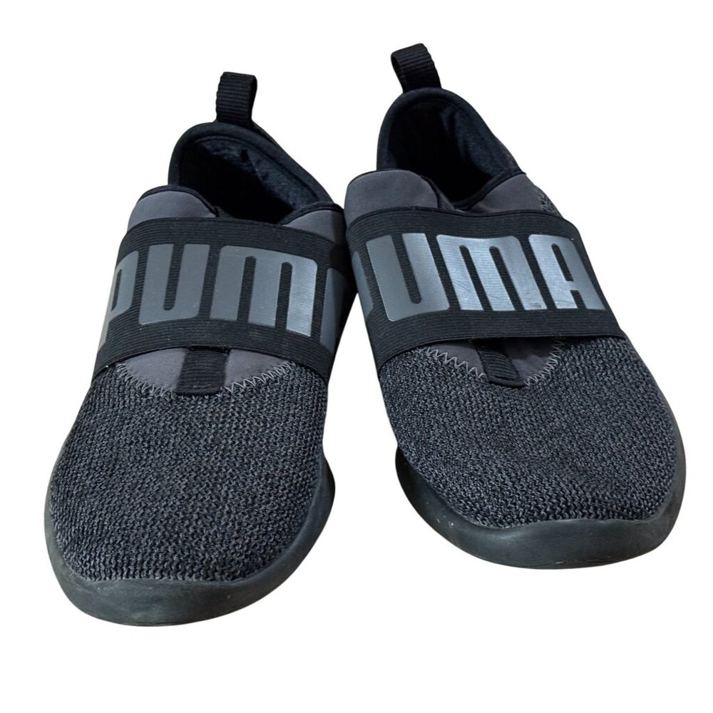 Puma Solid Black Slip On Low Top Sneakers Size 7.5 Close toe